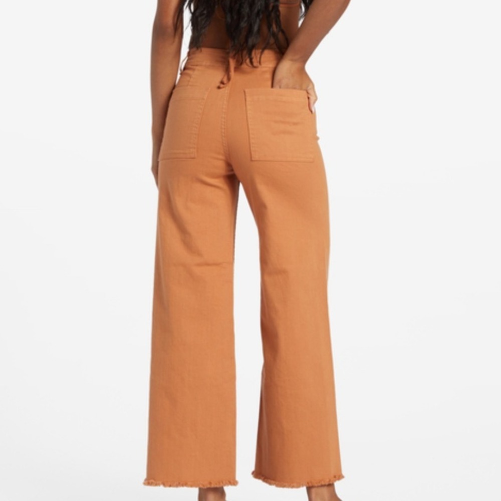 Billabong FREEFALL FIXED WAIST TROUSERS Wide‎ Leg Crop Pants TOFFEE WOMEN 31 - Picture 13 of 14
